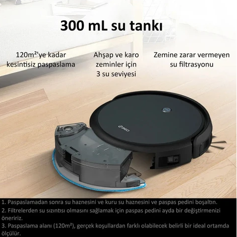 360 C50 Vacuum Cleaner Robot Süpürge ve Paspas