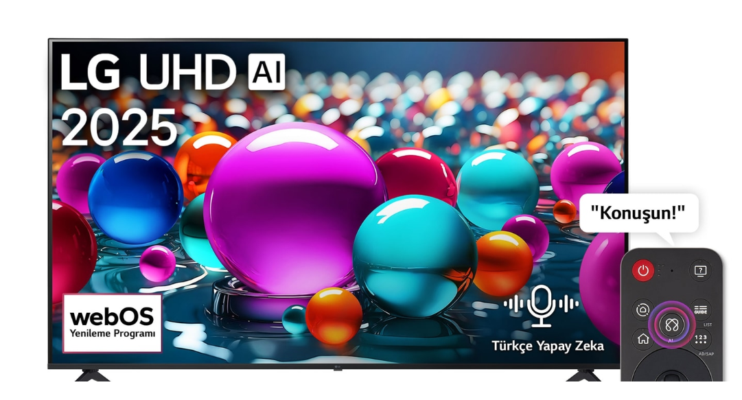 55 inç LG UHD AI UA85 4K Smart TV AI Sihirli Kumanda HDR10 webOS25 2025 55 inç LG UHD AI UA85 4K Smart TV AI Sihirli Kumanda HDR10 webOS25 2025