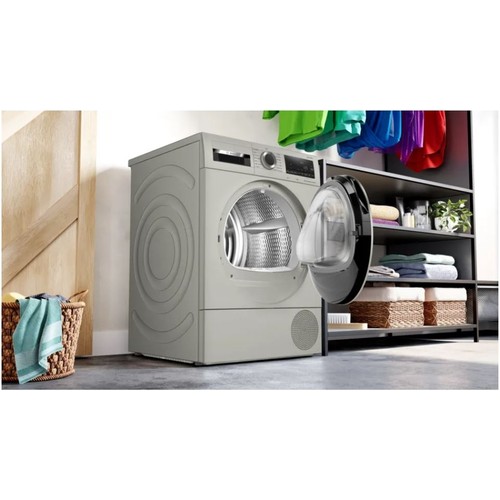 BOSCH Serie 6 Isı Pompalı Kurutma Makinesi 9 kg Gümüş