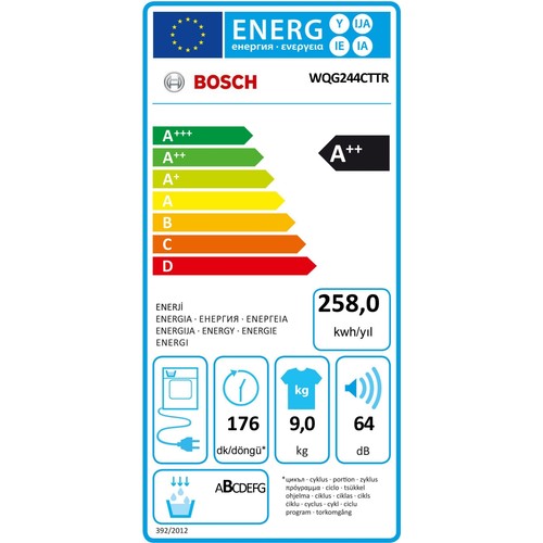 BOSCH Serie 6 Isı Pompalı Kurutma Makinesi 9 kg Gümüş