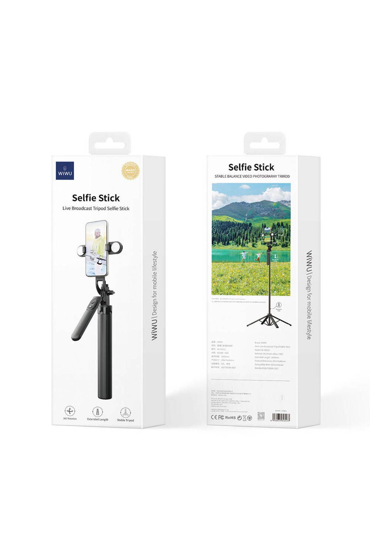 Wıwu Canlı Yayın Dolgu Işıklı Teleskopik Tripod Ve Selfie Çubuğu