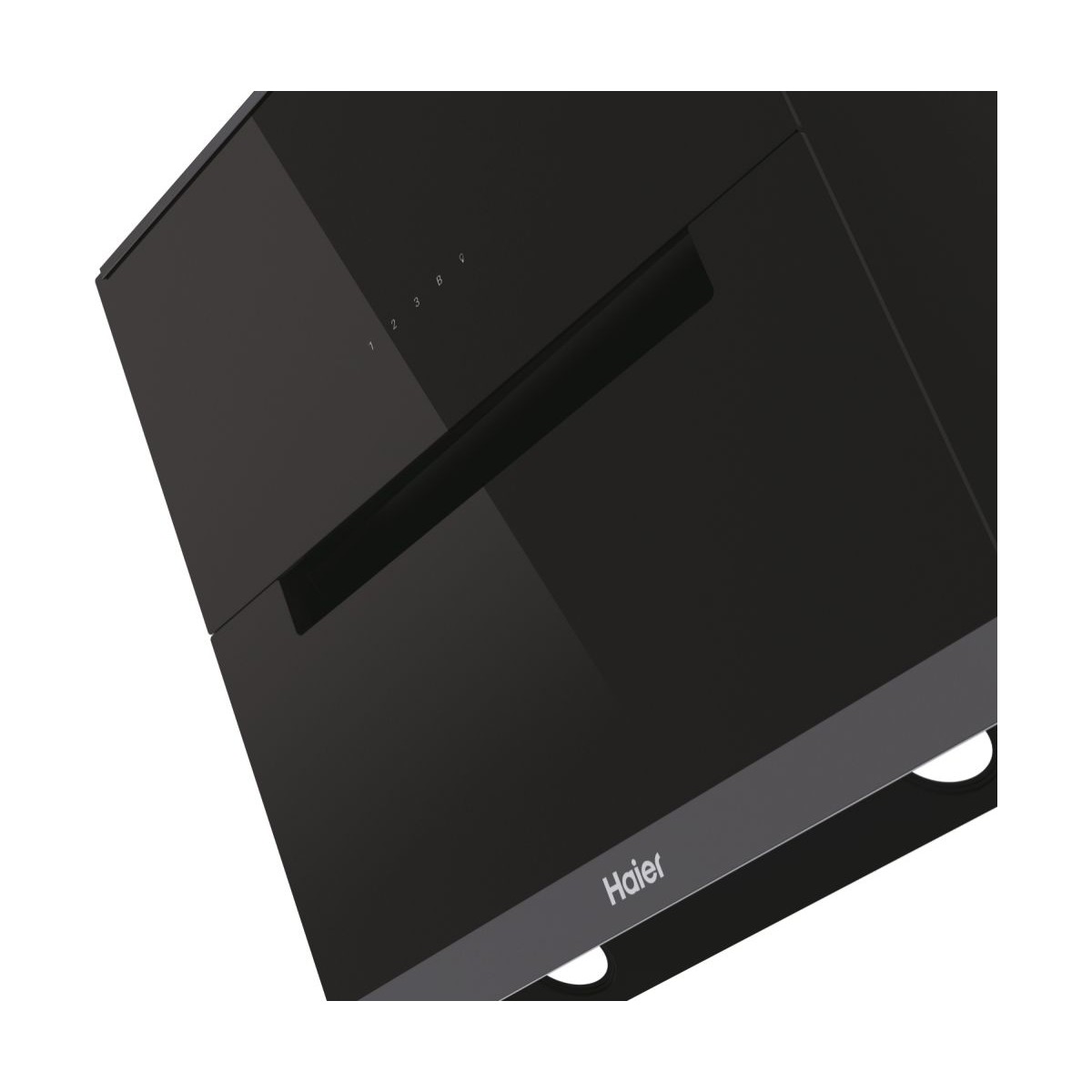 Haier Duvar tipi cam davlumbaz, 60 cm, A++ enerji sınıfı, 4 kademeli güç ayarı, Siyah