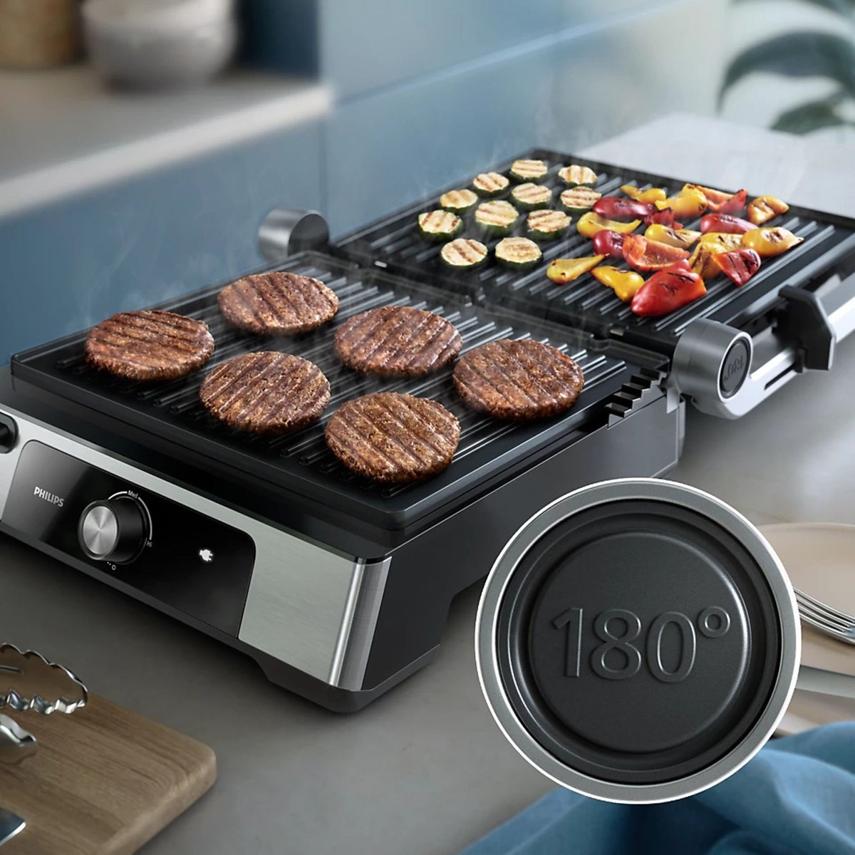 Philips 5000 Serisi Izgara ve Tost Makinesi (Inox)