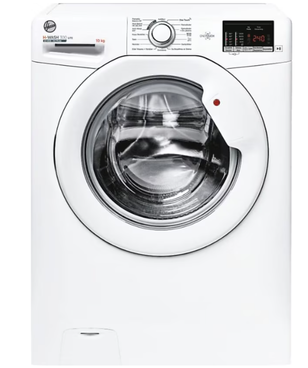 Hoover 10 kg Kapasite, 1400 dev/dak, Beyaz gövde, Beyaz kapak