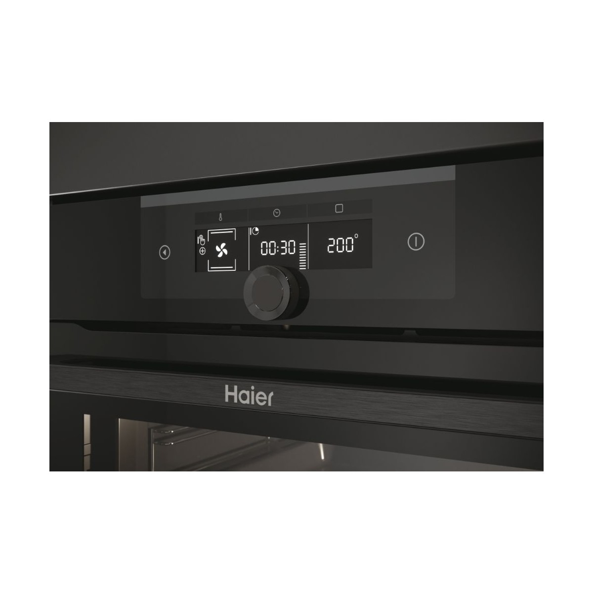 Haier Multifonksiyonel, 10 Fonksiyonlu, 70 L iç hacim, A+ enerji sınıfı, Siyah cam