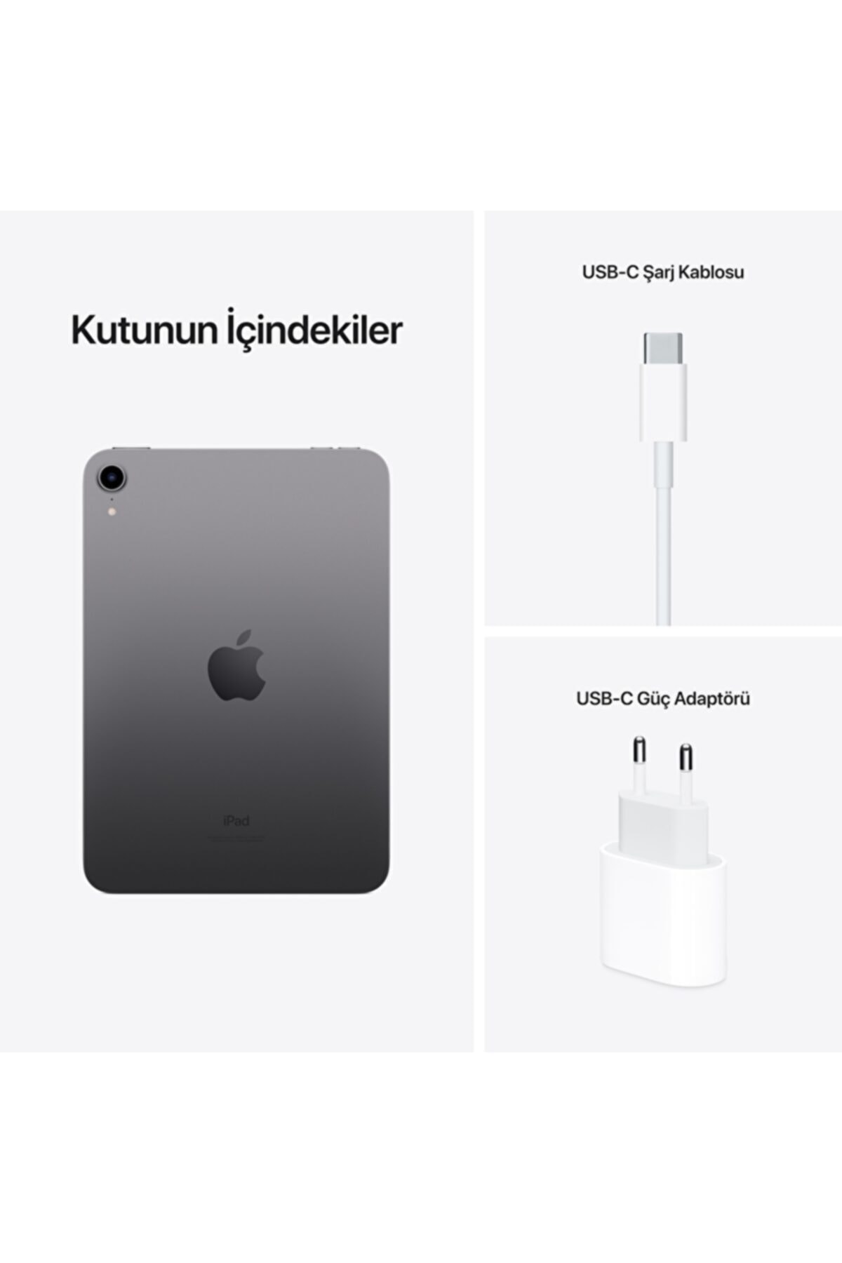 iPad Mini 6. Nesil 64GB Wi-Fi Tablet Uzay Grisi IPAD MINI 6.NESIL  64 GB MK7M3TU