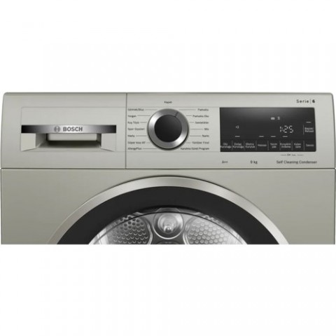 BOSCH Serie 6 Isı Pompalı Kurutma Makinesi 9 kg Gümüş