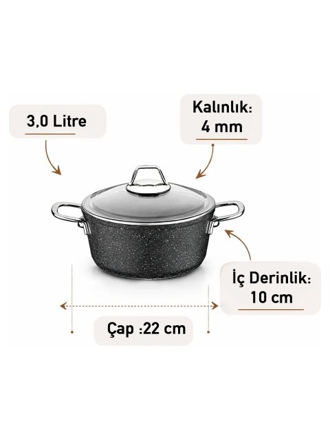Falez Black Lıne 22 Cm Tencere