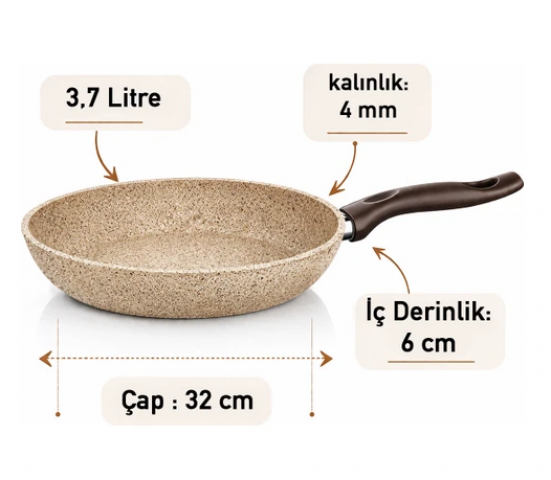 Falez Creamy Granit 32 Cm Tava