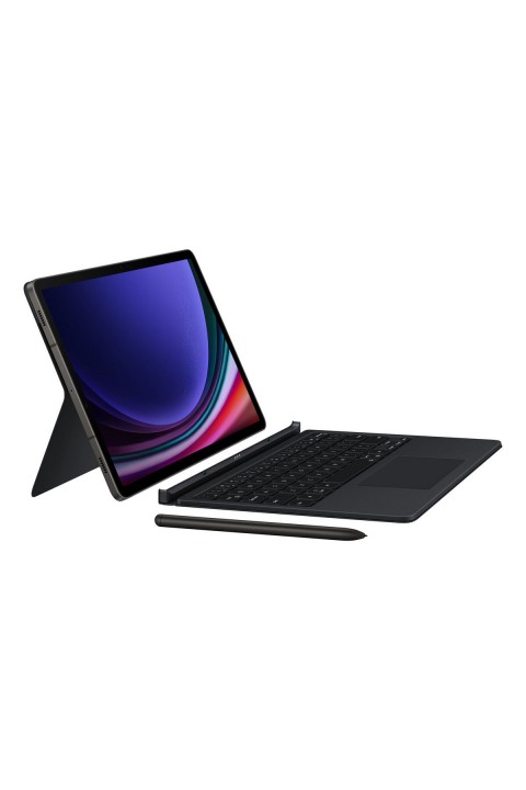Samsung Galaxy Tab S9 Mousepadli Klavyeli Kapaklı Kılıf - Siyah