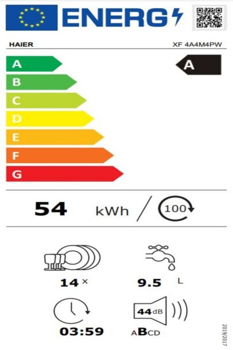 Haıer XF 4A4M4PW Beyaz Bulaşık Makinesi