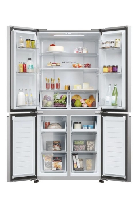 Haier 4 Kapılı, E enerji sınıfı, 467 Litre,Total No Frost, , Dokunmatik kontrol, Gümüş