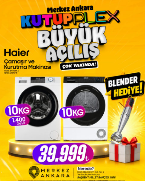 HAİER    ÇAMAŞIR + KURUTMA 2Lİ SET ( HW100-BP14929A-S +HD100-A2939E-TR)