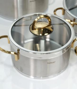 Hisar Orıon 8 Parça Çelik Tencere Seti Gold