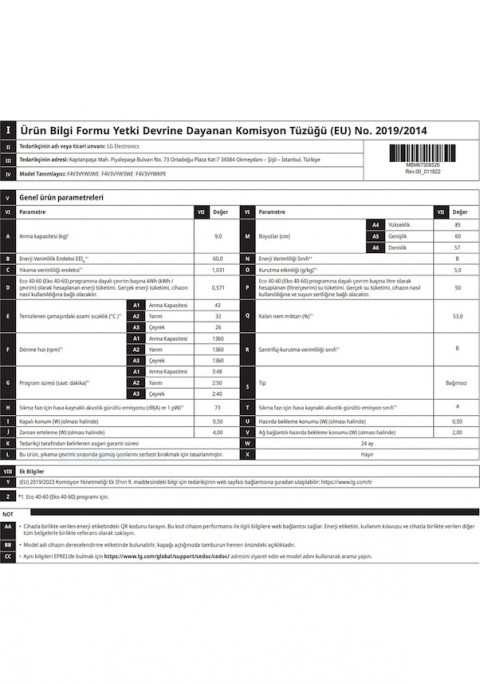 Lg F4v3vywkpe.aptpltk Gri Çamaşır Makinesi