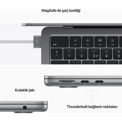MacBook Air 13.6-inç M2 8CPU 8GPU 8GB RAM 25GB SSD UZAY GRİSİ