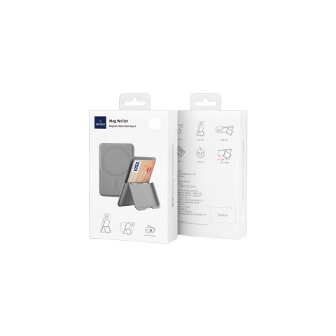 Wıwu Pop-up Sade Tasarımlı 3 Hazneli Pu Magnetik Standlı Kartlık (gri)