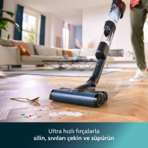 Philips Aqua Trio YENİ 3'ü 1 Arada (Islak, Kuru ve Moplu) Sarjlı ve Kablosuz Dik Süpürge XW9383/01