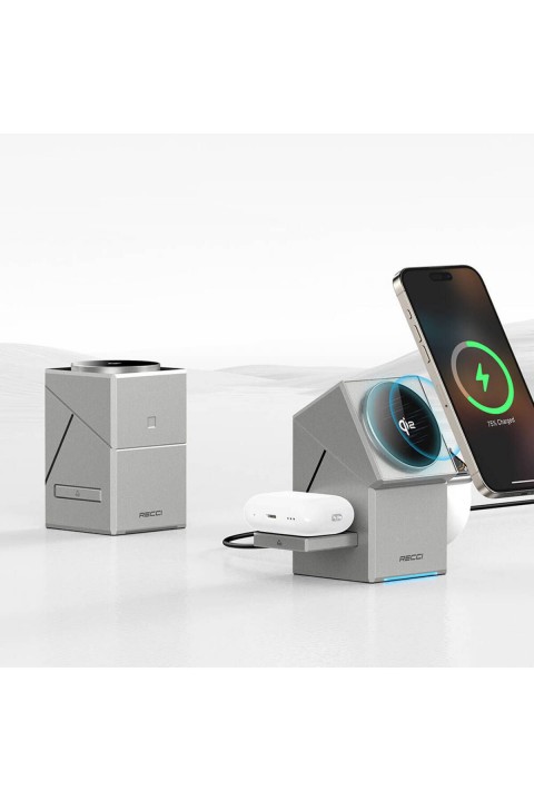 Reccı Geometri Serisi Rubik Küp Ambiyans Işıklı (telefon-akıllısaat-kulaklık) 15w 3in1