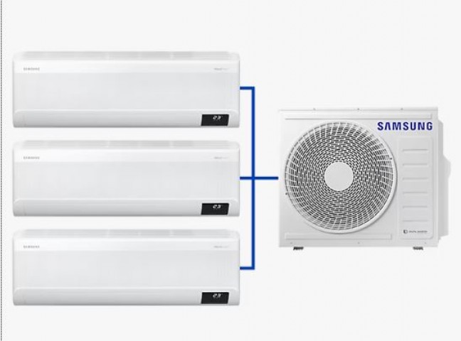Samsung 9000 BTU/h + 12000 BTU/h + 18000 BTU/h WindFree™ Multi Split Klima