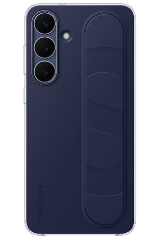Samsung Galaxy S25 FE Standlı Kordonlu Silikon Kılıf - Lacivert
