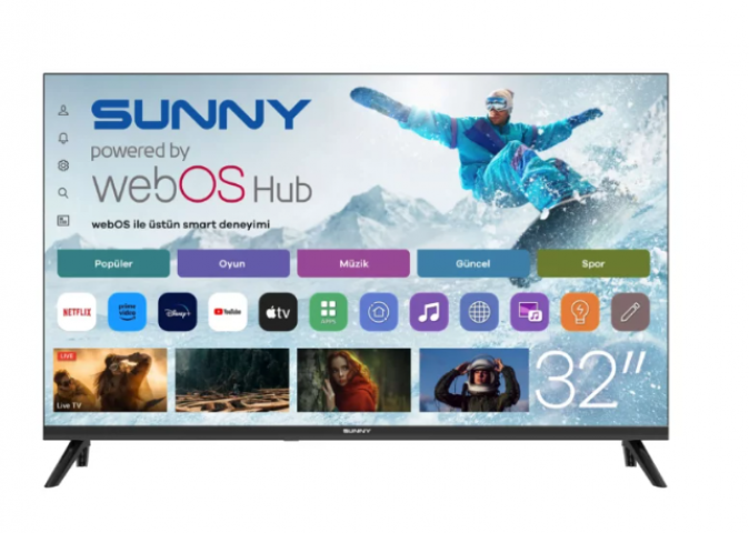 Sunny 32 inç HDR QLED Milan TizenOS 8.0 Siyah Smart TV SN32QHMLN