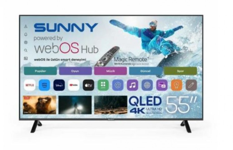 SUNNY 55'' FRLS UHD MANYAS QLED webOS 2.0 SİYAH