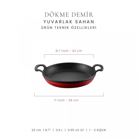 Voeux Degrade Kırmızı 22 Cm Yuvarlak Sahan + Nihale