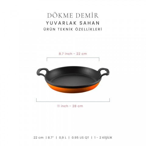 Voeux Degrade Turuncu 22 Cm Yuvarlak Sahan + Nihale
