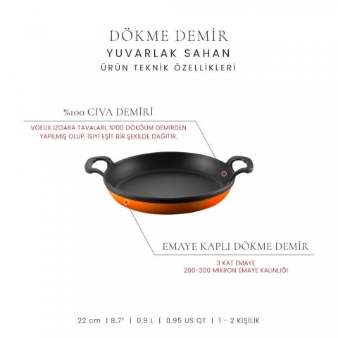 Voeux Degrade Turuncu 22 Cm Yuvarlak Sahan + Nihale