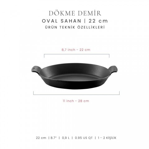 Voeux Mat Siyah 20 Cm Oval Sahan + Nihale