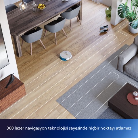 Philips HomeRun 3000 Serisi Islak ve Kuru Robot Süpürge (Beyaz)
