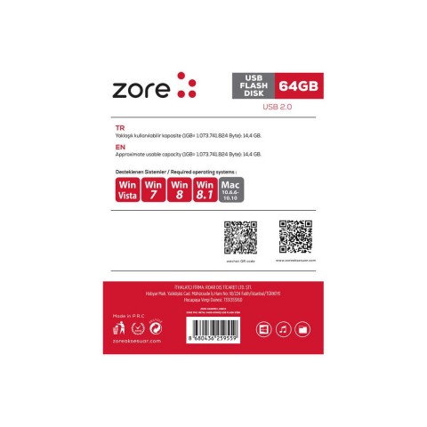 Zore Metal Usb Flash Disk 64gb