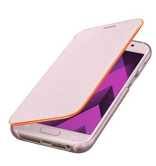 Samsung A7 2017 Neon Kapaklı Kılıf Pembe