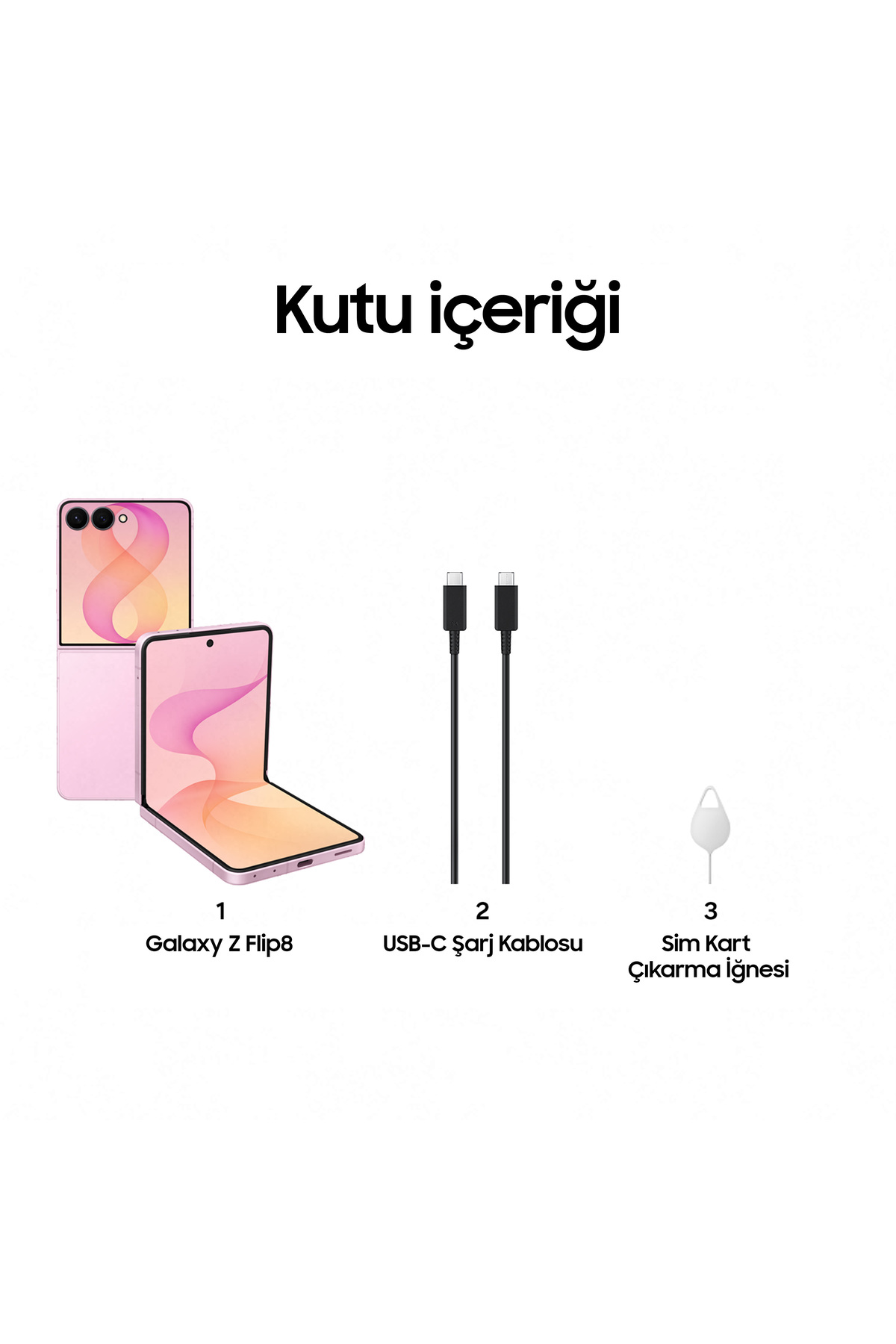 Samsung Galaxy Z Flip8 5G 12+256GB Pembe Cep Telefonu Samsung Galaxy Z Flip8 5G 12+256GB Pembe Cep Telefonu