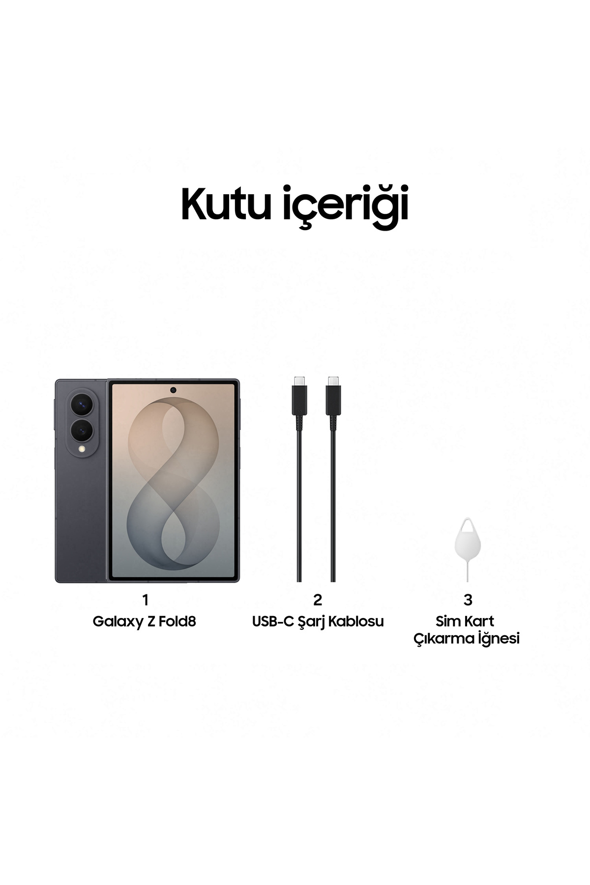 Samsung Galaxy Z Fold8 12GB/256GB Grafit Gri Cep Telefonu Samsung Galaxy Z Fold8 12GB/256GB Grafit Gri Cep Telefonu