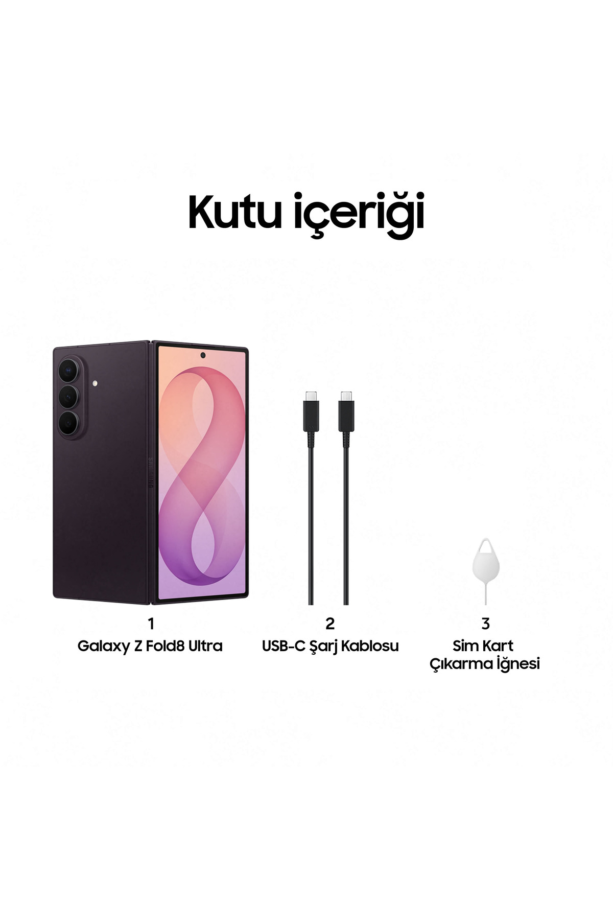 Samsung Galaxy Z Fold8 Ultra 16GB/1TB Mürdüm Cep Telefonu
