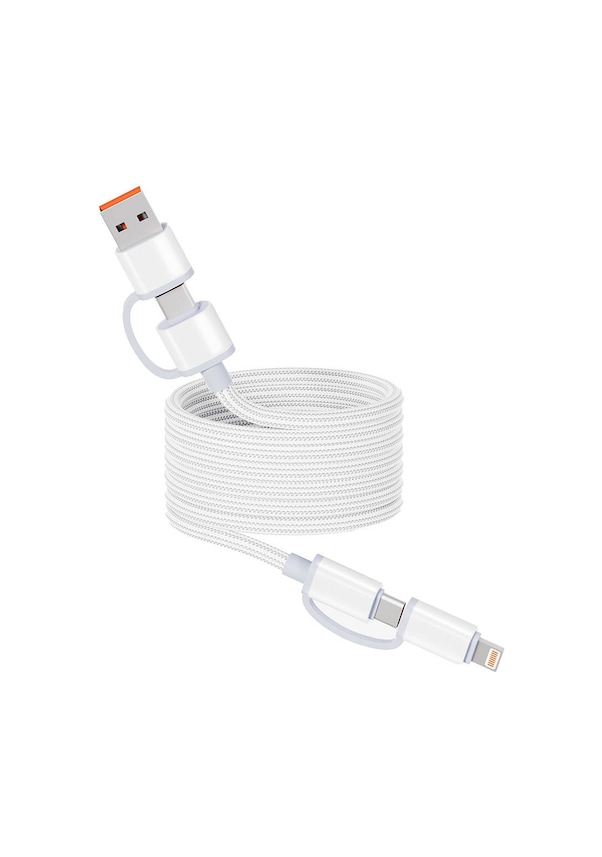 ZORE Spiral Magnetik Örgülü Tasarım 4in1 1M Kablo (A+C to C+L)