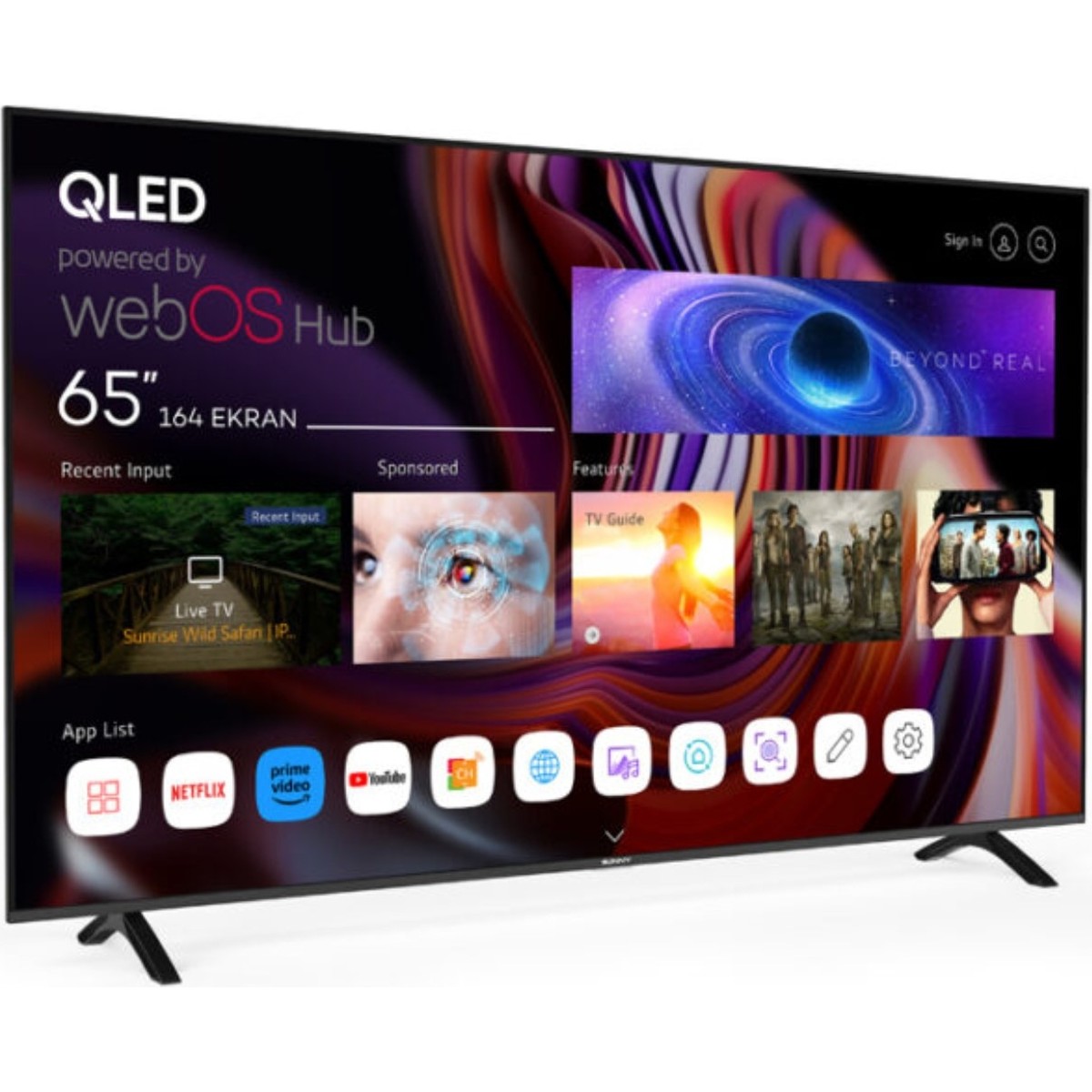 Sunny 4K Ultra HD 65" 165 Ekran Uydu Alıcılı webOS Smart QLED TV