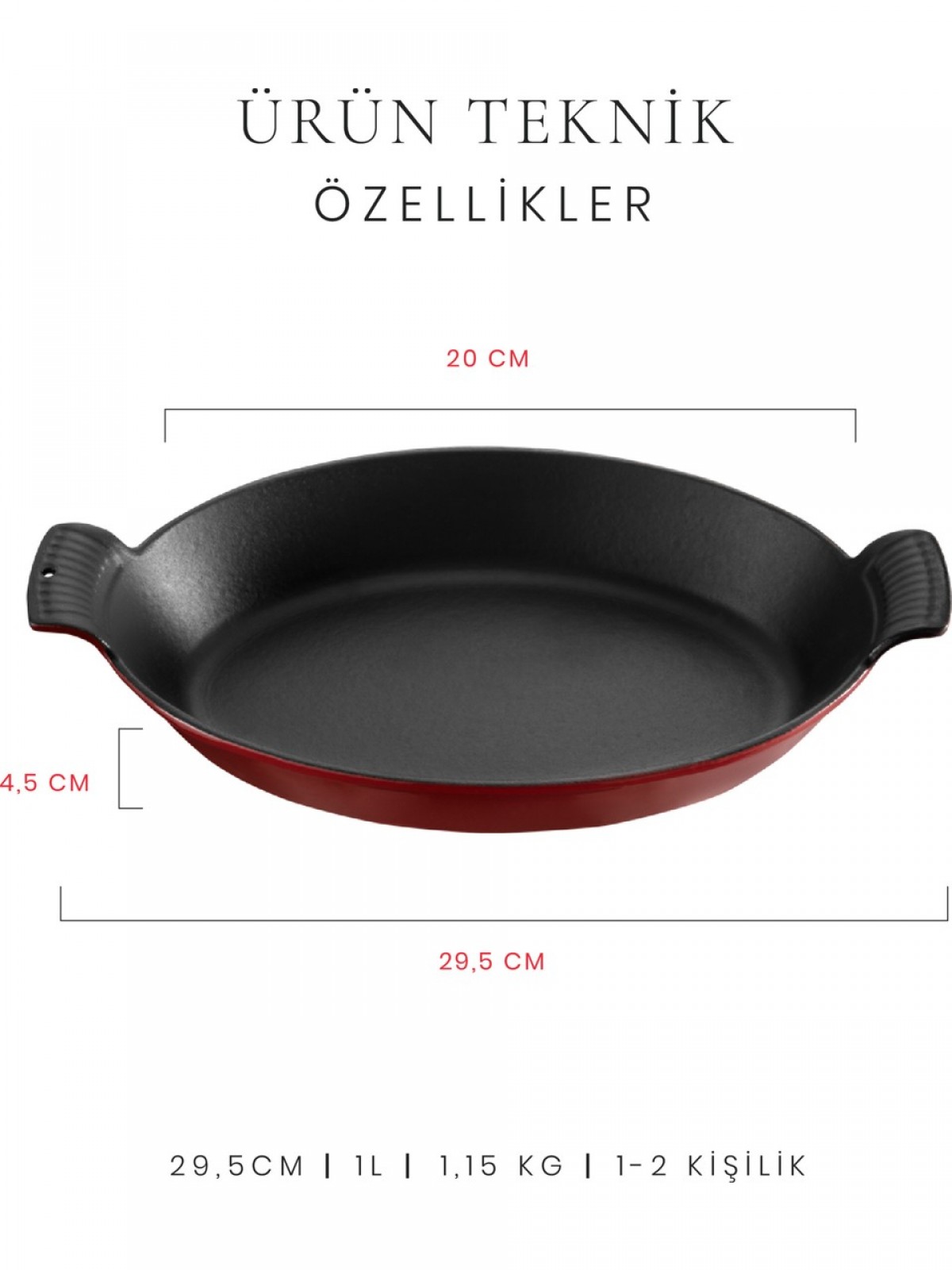 Voeux Degrade Kırmızı 20 Cm Oval Sahan + Nihale