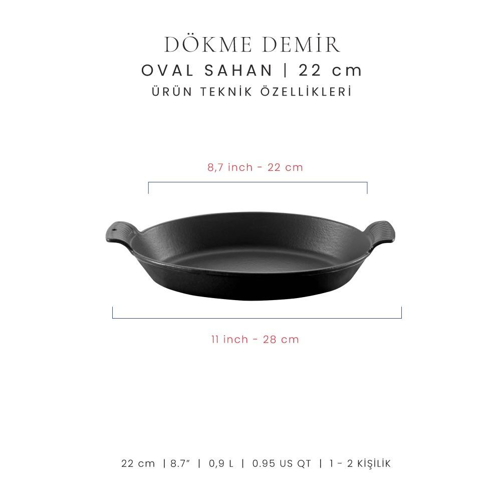 Voeux Mat Siyah 20 Cm Oval Sahan + Nihale