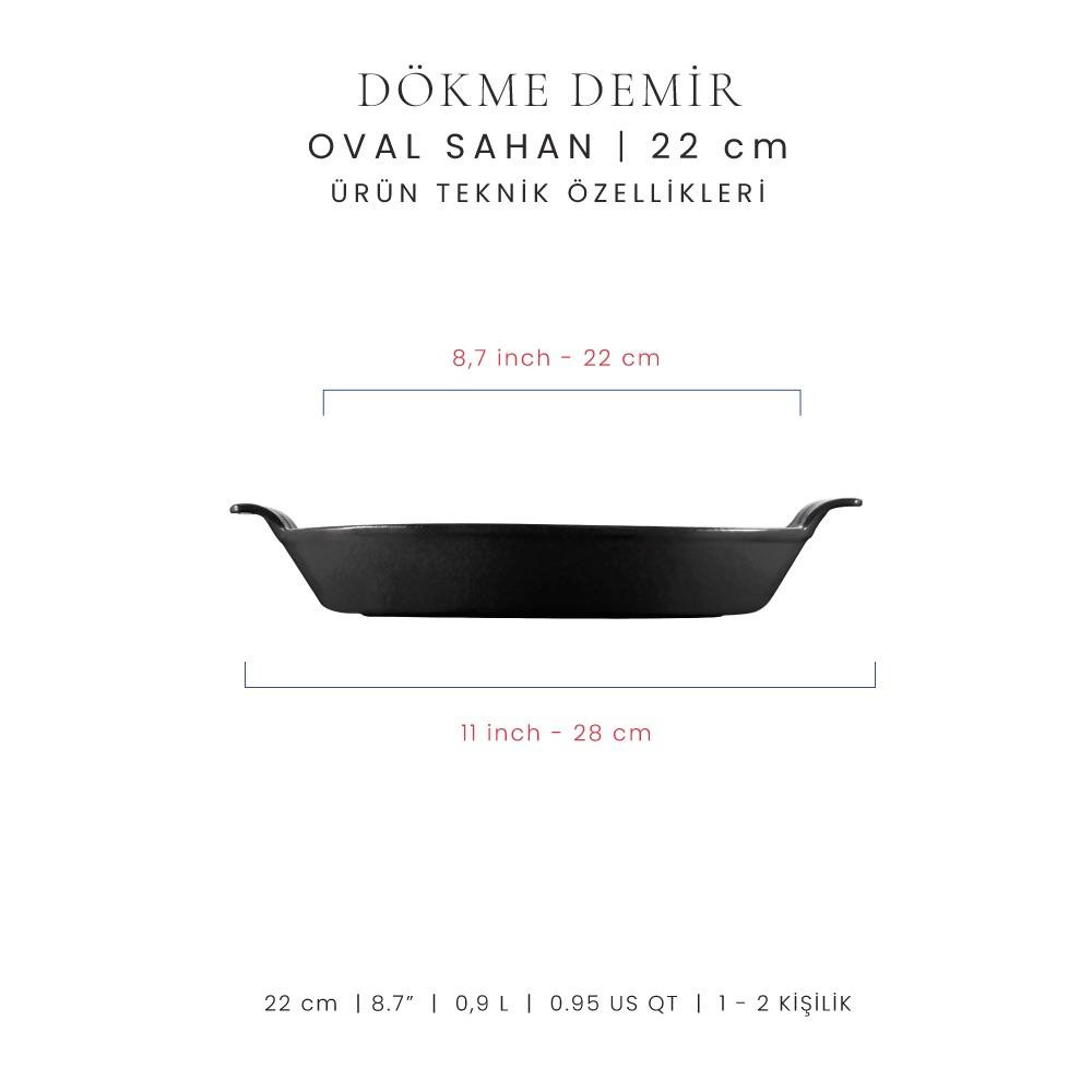 Voeux Mat Siyah 20 Cm Oval Sahan + Nihale
