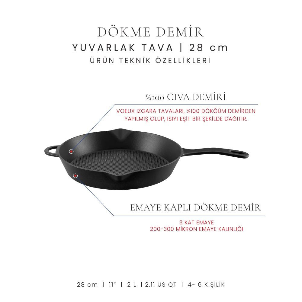 Voeux Mat Siyah 28 Cm Kulplu Tava Voeux Mat Siyah 28 Cm Kulplu Tava