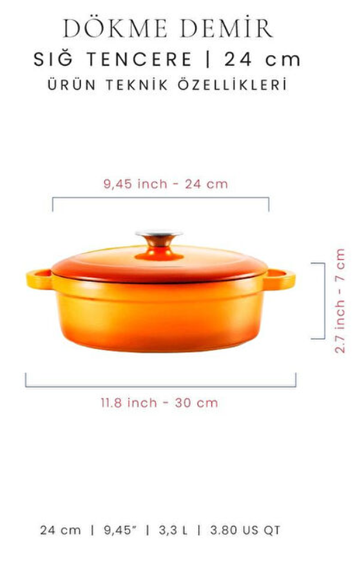 Voeux Turuncu 24 Cm Sığ Tencere