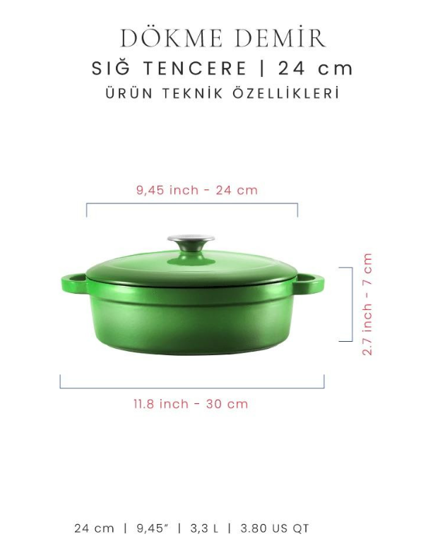 Voeux Yeşil 24 Cm Sığ Tencere Voeux Yeşil 24 Cm Sığ Tencere