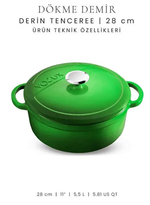Voeux Yeşil 28 Cm Derin Tencere Voeux Yeşil 28 Cm Derin Tencere