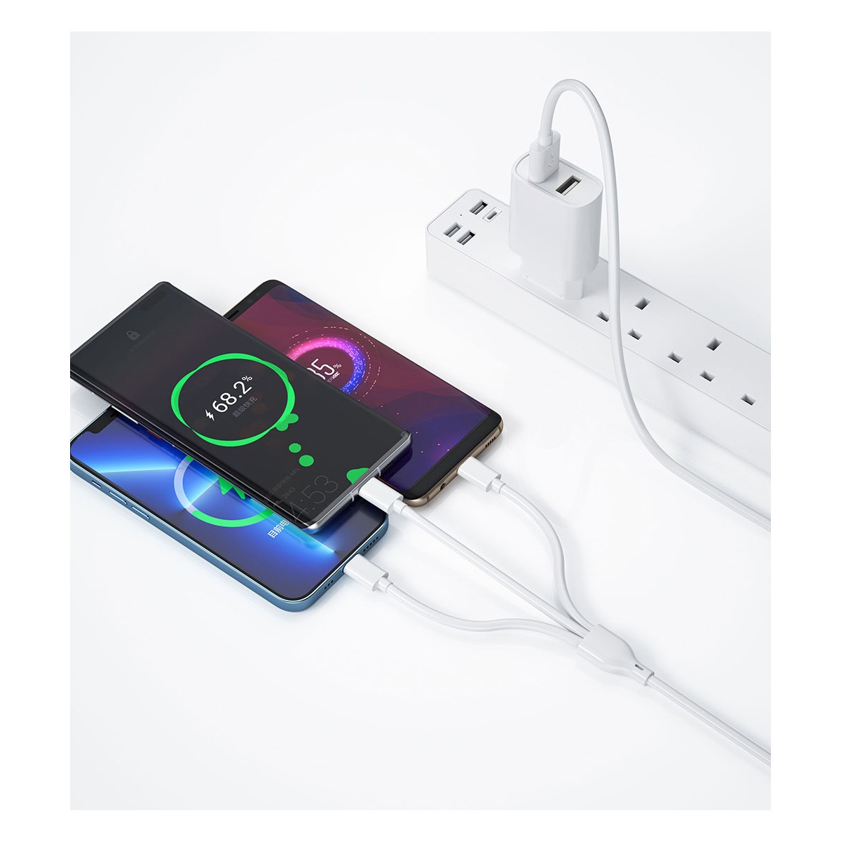 Wıwu Çift Usb Çıkışlı Hızlı Şarj Seti 3in1 (type-c/lightning/micro)