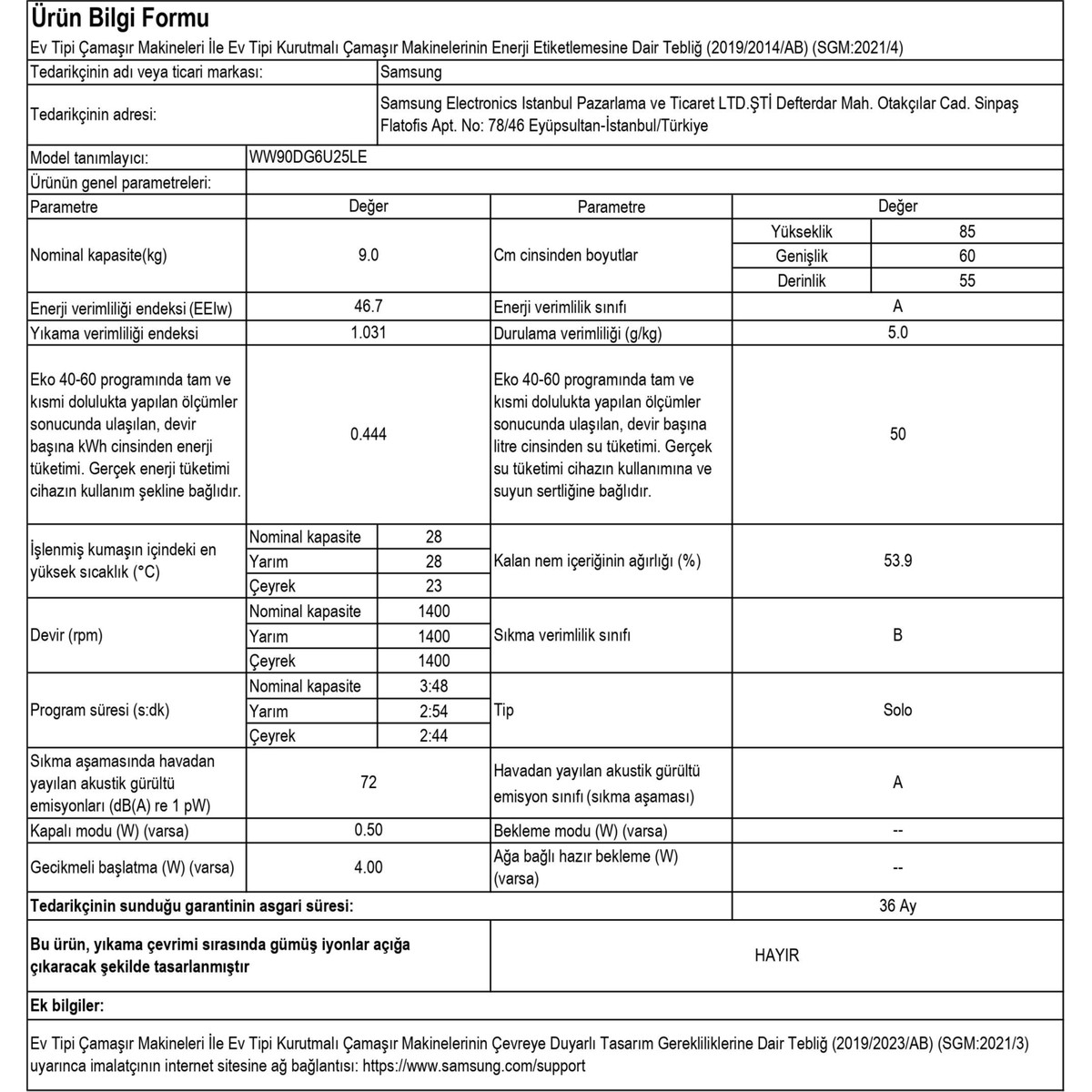 Samsung 9 Kg Çamaşır Makinesi Samsung 9 Kg Çamaşır Makinesi
