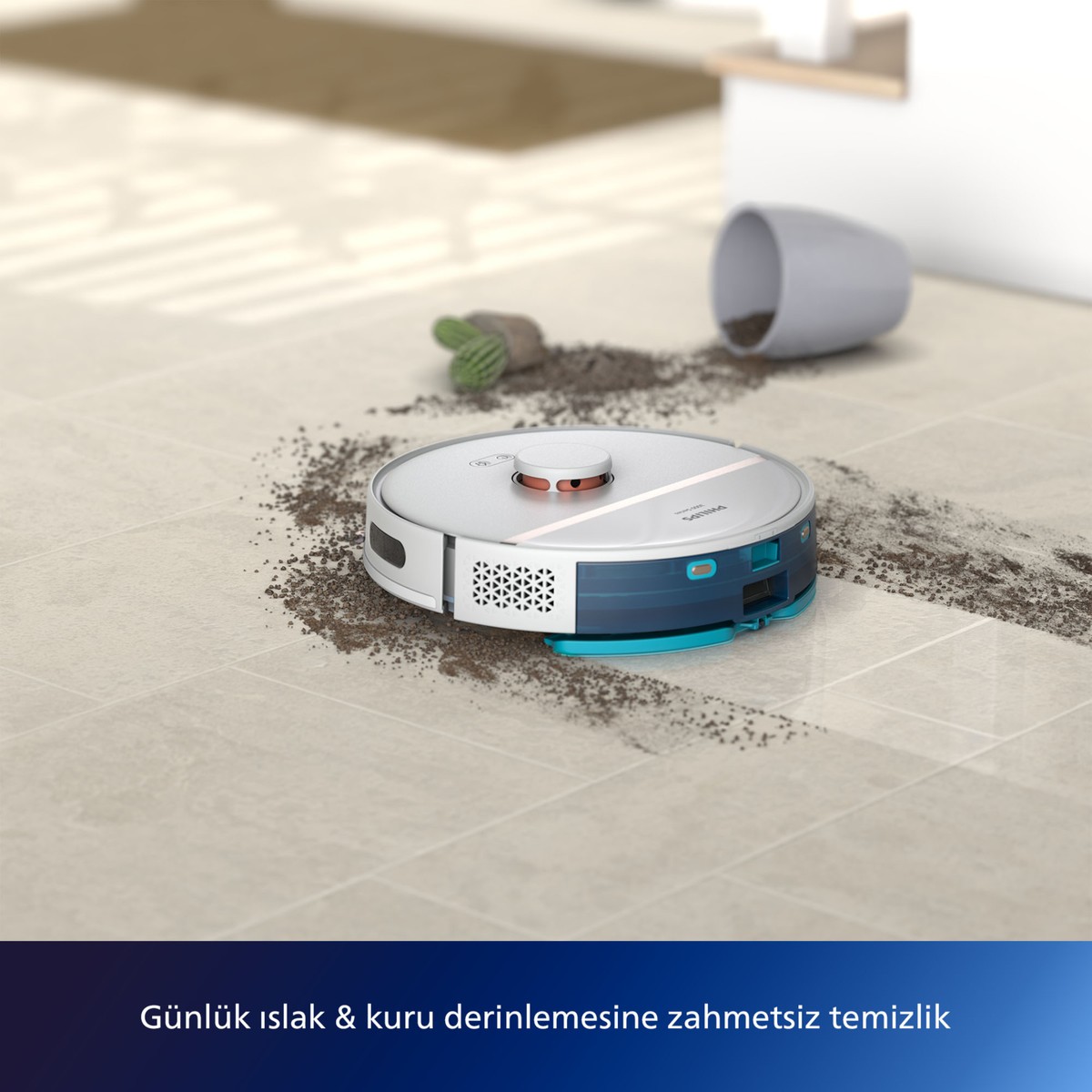 Philips HomeRun 3000 Serisi Islak ve Kuru Robot Süpürge (Beyaz)