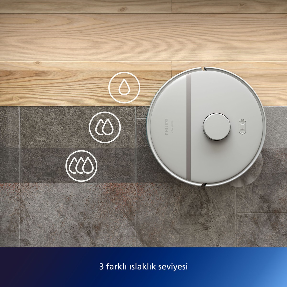 Philips HomeRun 3000 Serisi Islak ve Kuru Robot Süpürge (Beyaz)